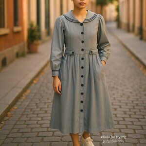 VTG Dress 8 Nautical Scholar Cottagecore Piratecore Little Women Coastal Witch